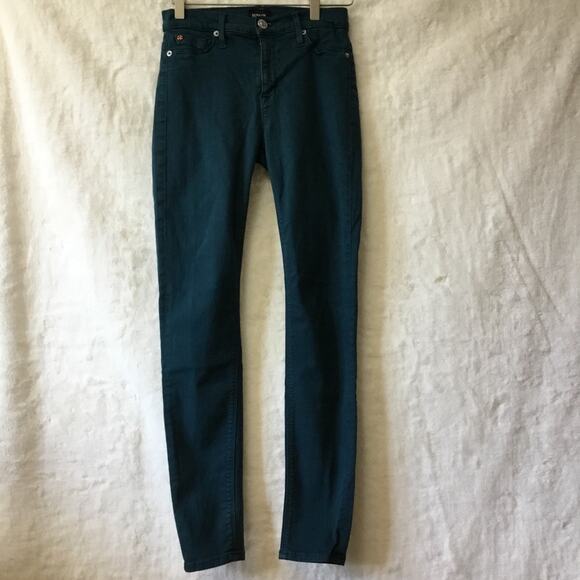 Hudson Jeans Denim - Hudson Teal Nico Super Skinny Mid-Rise Stretch Jeans
